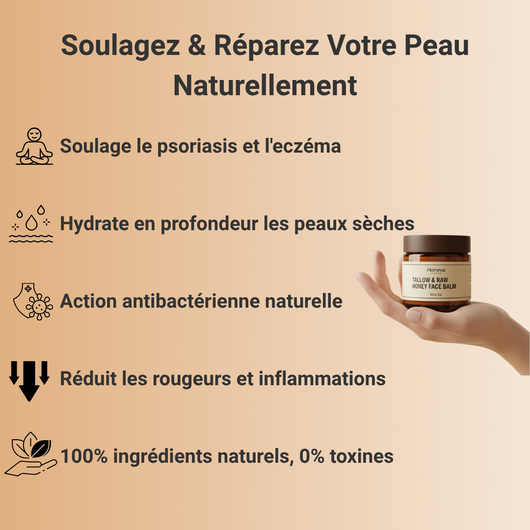 Baume pour le visage au suif et au miel brut